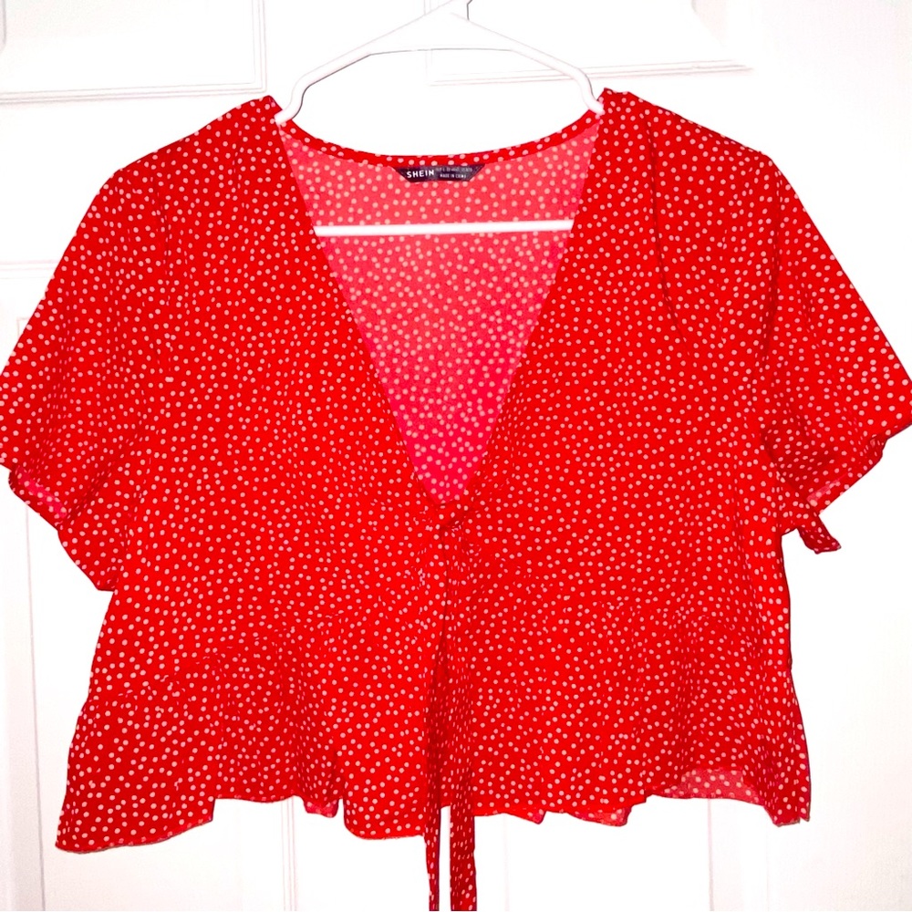 Dotted Print Crop Top | Shein Size L
